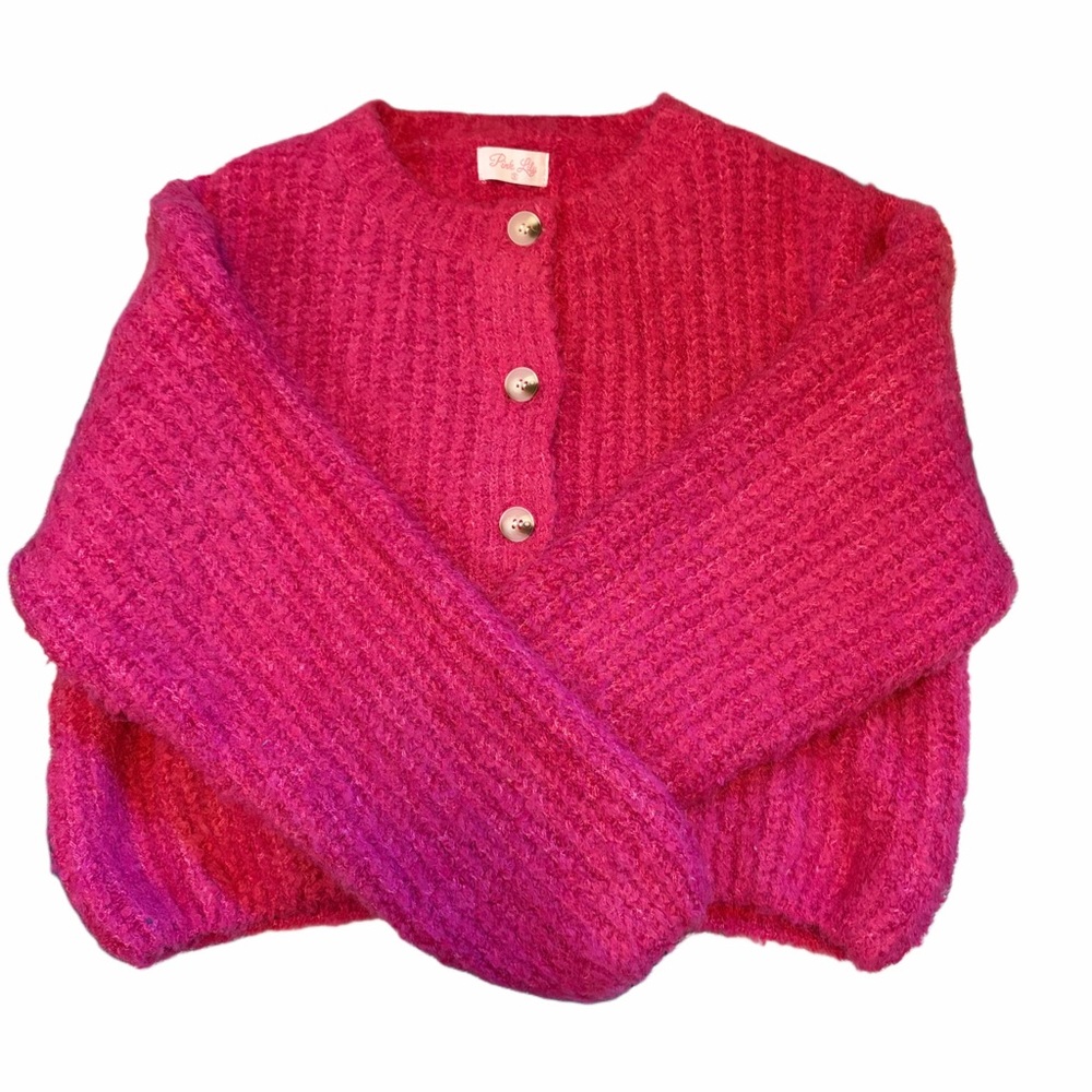 Pink Lily Fuchsia Teddy Jacket LIKE NEW - Picture 4 of 7